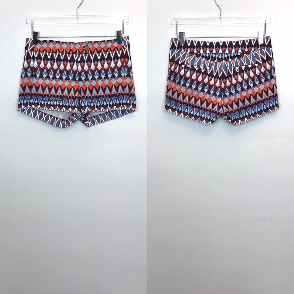 J. Crew Factory Print Shorts Button Closure Size 2